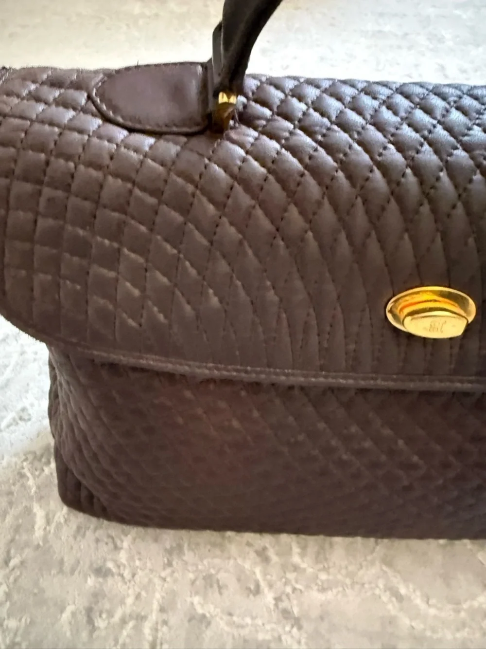 Bally Quilted Leather Satchel
Dark Brown with Gold Hardware - Picture 2 of 14